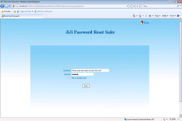 Self Service Password Reset